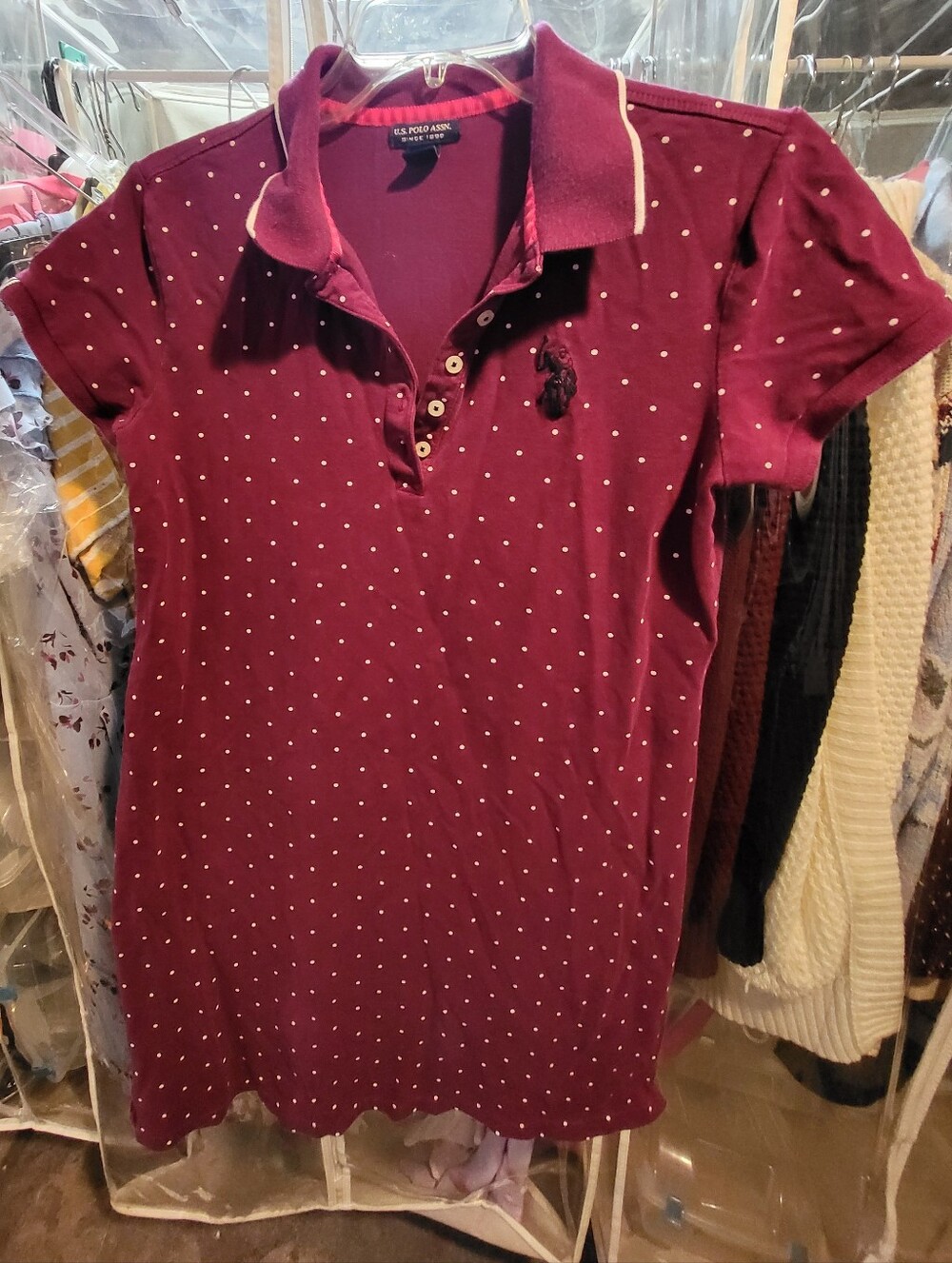 Womens Sz Med Burgundy USA Polo Tennis Dress